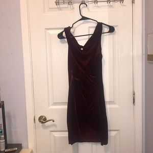 Mini red velvet dress